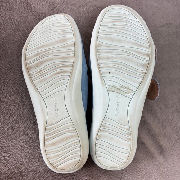 Vionic Mirage Corlee Slip On Slide Sandals Sky Suede Blue Women's US 9 2 Strap - Picture 9 of 10